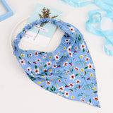 5PCS Floral Elastic Hair Scarf Headbands Printed Floral Hair Scarves Chiffon Head Kerchief Hairband Head Scarf Hair Bandanas with Clips for Women Girls Fashion Headband Accessories