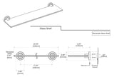 Gatco Latitude II Glass Shelf, 20 inch, Satin Nickel