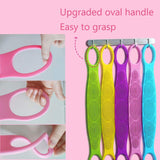 Silicone Back Scrubber for Shower Exfoliating Upgrade Material Long Handle Bathing Brush Belt for Body Massage and Skin Clean