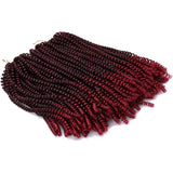 3 Pack 12Inch Spring Twist Crochet Braiding Hair Nubian Twist Hair Bomb Twiat Crochet Hair Ombre Color Crochet Braids Passion Twist Hair Extensions(T1B/BUG#)