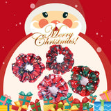 Christmas Hair Scrunchies Soft Cotton Women Scrunchies Hair Ties 5pcs Hair Bands Plaid Elastic Hair Scrunchy Christmas Supplies Hair Accessories Top Knots Buns Women Girls