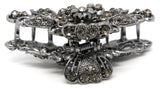 New Fancy Rhinestone Crystal Metal flowers hair claws clip for woman 6 color (black)