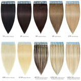 HAIRREAL Tape in Hair Extensions Human Hair Seamless Skin Weft Remy Straight Hair 16-22 inch 20Pcs Hairpiece