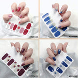 16 Sheets Nail Polish Strips Nail Art Full Cover Sticker Nail Art Wrap, DIY Self-Adhesive Nail Design With 6 Pcs Mini Nail Files For Women, Girls and Kids.(Color 2)