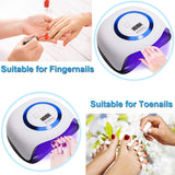 Xnuoyo 168W Nail Dryer Lamp, Professional UV LED Nail Dryer for Gel Polish with LED Display Smart Automatic Sensor Nail Dryer Timer Setting of 10s,30s,60s and 99s for Fingernail and Toenail (Blue)