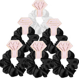 Bridesmaid Scrunchie 6 Pack Hair Ties 1Pcs White 5 Pcs Black For Bridal Party Gifts, Bachelorette Party Favors Bridesmaid Proposal Gifts To Have and To Hold Your Hair Back
