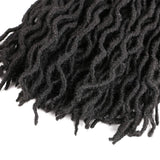 Wavy Gypsy Locs Ombre Crochet Hair 18" 6 Packs/Lot Godness Faux Locs 100% Kanekalon Fiber African Roots Dreadlocs Curly Synthetic Braiding Hair Hair Extensions (1B#, 18 inch)