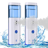 Nano Facial Mister, 2pcs Handy Cool Facial Mist 20ml Toner Pure Milk Automatic Mist Sprayer, Moisturizing & Hydrating for Skin Care, Makeup, Eyelash Extensions, USB Rechargeable