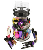 4 TUBE SPINNER Black Plastic Makeup and Cosmetic Organizer with 4 Tube Holder that Spins