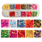 Nails Rhinestones Kit Butterfly Chunky Nail Sequins Glitter Crystal Flat Back Gems Foil DIY Design Manicure Nails Decorations Sets for Nail Art/Craft/Makeup