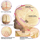 613 Blonde Lace Front Wig Human Hair Pre Plucked T-Part Body Wave Lace Front Wigs with Baby Brazilian Blonde Human Hair Wigs for Black Women 150% Density