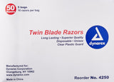 Dynarex Twin Blade Razors BX/50