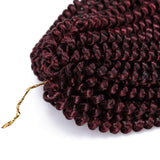 3 Pack 12Inch Spring Twist Crochet Braiding Hair Nubian Twist Hair Bomb Twiat Crochet Hair Ombre Color Crochet Braids Passion Twist Hair Extensions(T1B/BUG#)