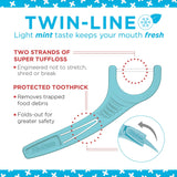 Plackers Twin-Line Dental Floss Picks, 75 Floss Picks Blue 2 Packages 300 Count (Pack of 4)