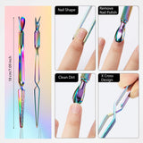 Nail Art Pincher Cuticle Pusher False Nail Shaping Tweezers with 10 Pieces Nail Tips Clips and 100 Pieces Horseshoe-shaped Nail Extension Tips Polygel Acrylic Nail Form Guide Stickers for Nail Art
