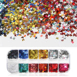 Nail Glitter Sequins, Butterfly Flame Circle Holographic Glitter Nail Art Sequins Iridescent Sparkle Thin Paillette Flakes for Nail Art Decoration