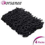 4 Packs Pre-twisted Spring Twist Crochet Hair Short Curly Crochet Braids Pretwisted Passion Twists Bomb Twist Bob Pre-looped Synthetic Hair Extensions (8 Inch,1#)