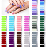 14 Sheets Full Wraps Nail Polish Stickers Self-Adhesive Nail Art Decal Strips Full Cover Nail Wraps Stickers with Nail File for Women Girls DIY Manicure Supplies (Classic Colors)