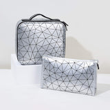 Travel Makeup Bag,Portable Makeup Train Case PU Leather Cosmetic Storage Organizer with Adjustable Dividers for Cosmetics Makeup Brushes