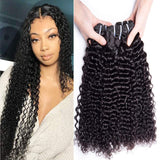 Malaysian Deep Wave Curly Virgin hair 3 Bundles Wet and Wavy 100% Unprocessed Human Hair Weave Weft Extensions 95-105g/pc Natural Black Color (18 20 20)