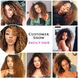 1B/#30 Ombre Brazilian Kinky Curly Hair 1 Bundle, 100% Unprocessed Human Hair Extensions, 2 Tone Dark Brown Weaves 100g (16")
