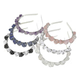 Raw Crystal Quartz Crown Headband - Handmade Natural Quartzite Rhinestone Hairband Crown for Women Halloween Costume Headwear Accessories (Transparent)