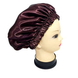 Selly’s Designs Reversible Hair Bonnet, Large Size Satin Sleep Cap For Adult, Comfortable Double Layer Day And Night Hair Cover To Protect Hair Style, Suitable For All kinds Of Hair (Brown/Flora)