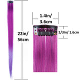 36 PCS Colored Clip in Hair Extensions 22'' Colorful Straight Rainbow Hair Extensions Clip in for Women and Kids Multi-Colors Party Highlights Streak Synthetic Hairpieces 1 Steel Comb for Free