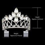 DcZeRong Crystal Rhinestone Tiara Crowns Adult Women Birthday Pageant Prom Queen Princess Silver Crown