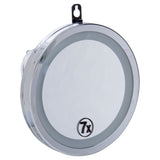 Truu Design Suction Bathroom Cosmetic Everyday Mirror with LED Lights, 7.75 inches, Silver