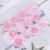 GOTONE 48 Boxes Nail Sequins, Mix Shaped Holoqraphic Paillette Iridescent Manicure Make Up DIY Decoration for Face Body Cellphone Case