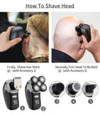 TIKLEAN Electric Razor for Men Head Shaver for Bald Men Grooming Kit Wet Dry Rotary Shavers Nose Hair Beard Trimmer Clippers Facial Cleaning Brush Cordless Waterproof USB Charging Rechargeable