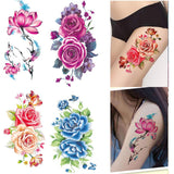8 sheets Waterproof Temporary Tattoos Water Transfer Flower Stickers Beauty Health Body Arm Art women girl female sexy Makeup