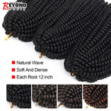3 Packs 12 Inch Spring Twist Ombre Colors Butterfly locs Crochet Braids Braiding Hair Extensions Low Temperature Fiber 30 Strands 160g/Pack (12 Inch, T1B-30)