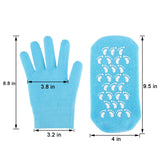 Moisturizing Skin Softening Spa Socks and Gloves with Essential Oil Infused Gel for Dry Cracked Feet and Hands Repair by JERN (1 Pair Spa Socks + 1 Pair Spa Gloves) (Blue)