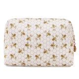 Luxury Makeup Bag for Purse Large Women Cosmetic Bags for Toiletry Travel (White)