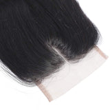 Misoun Hair Middle Part Lace Closure 4x4 Body Wave Brazilian Virgin Human Hair 130% Density Lace Closure Natural Black Color Hair(10 Inch, 35g)