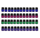 ELFENSTALL 50PCS 1ml 1/4 Dram Small Bottles Multicolor (Blue,Green,Pink,Purple) Essential Oil Glass Bottle Empty Lotion Perfume Sample Vials 2PCS Transfer Dropper