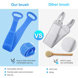 Silicone Back Scrubber for Shower, Length 31.5 inch Width 4.3 inch Bath Body Brushes, Easy to Clean Exfoliating Body Scrubber with Handles, Lathers Well& Deep Clean Comfortable Massage Shower Brush