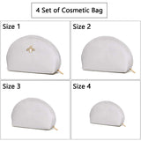 Small Cosmetic Bag for Women Makeup Bags for Purse Travel Pouch with 4 Set Different Sizes Bag (White)