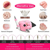 Wodesid Nail Drill Machine Kit Electric Nail File Set Gel Nail Polisher Glazing Nail Drill for Acrylic Nails, Gel Nail Art Polisher Glazing Manicure Grinder Tool (30000RPM Nail Drill)
