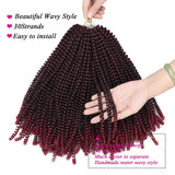 12 Inch Spring Twist Crochet Braids Bouncy Bomb Twist Crochet Hair Synthetic Twist Braids Ombre Colors Fluffy Braiding Hair Extension 4 Packs(30Strands/Pack,T1B/BUG#)