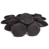 FASHION LADY Peruvian Human Hair Bundles 100% Unprocessed Natural Black Body Wave Human Hair Weaves Curly Hair Extensions(14" 16" 18" , Black Color)
