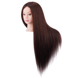 Mannequin Head, ALUOHA 26 Inches 50% Real Hair Training Head, Brown Professional Cosmetology Hairdressing Manikin Dolls Head Hair Styling Model for Hairdresser Practice with Clamp and Braid Set Style