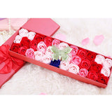 33 PCS Floral Scented Bath Soap Rose Flower Petals, JIALEEY Plant Essential Oil Rose Soap Set Gifts for Her Women Girls Mom Valentine's Day, Red Box