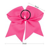 20 Pieces Breast Cancer Awareness Cheerleader Bow Cheerleading Hair Bow Large Hair Bow, 7 Inch (Light Pink)