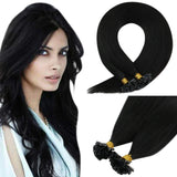 Sunny Fusion Hair Extensions U Tip 16inch Keratin Fusion Nail U Tip Remy Hair Extensions Natural Black Pre Bonded Human Hair 1g/s Total 50g