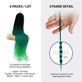 6 Packs 32 Inch AU-THEN-TIC Senegalese Twist Crochet Braids Hair Small Havana Mambo Twist Crochet Hair Pre-Stretched Pre Looped Soft Braiding Hair Extensions (6-Pack, 3T1B/GREEN)