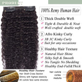 S-noilite Afro Kinky Curly Clip in Hair Extensions Human Hair for Black Women Kinky Curly Human Hair Extensions for African American Lady Double Weft (8PCS/18Clips/Set) 8Inch (#Natural Black)