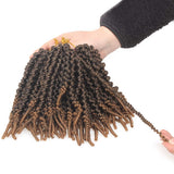 Leeven 8 Inch Pre-twisted Spring Twist Hair 6 Packs Ombre Brown Short Crochet Braids Hair For Bob Spring Twists Braiding Hair Synthetic Passion Twist Hair For Black Women (15strands/pack,T27)